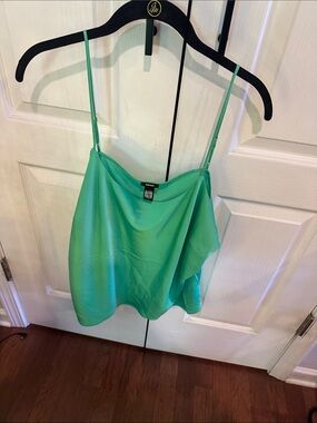 Express Green Satin Cowl Neck Camisole